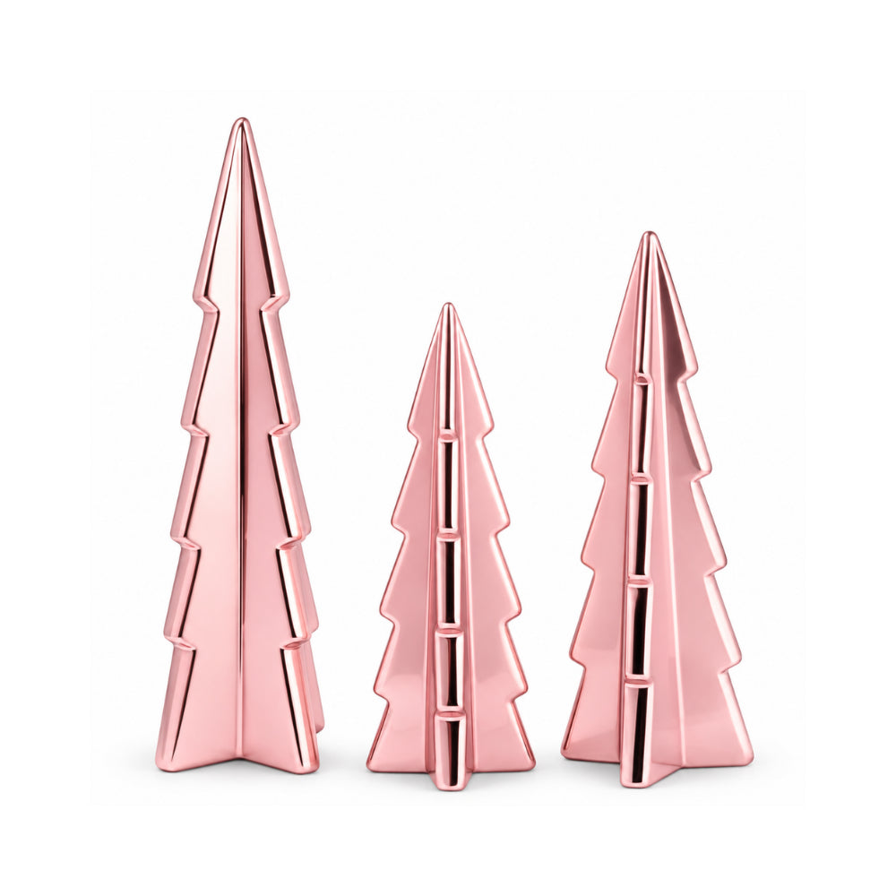 Holly Days Christmas Collection Alloy Tree Ornament 3 Pack - PINK